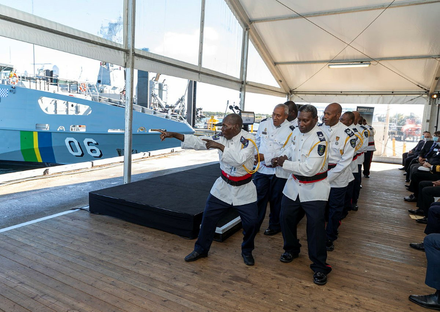 Our RSIPV Taro’s 21 guardian of the seas perform a traditional dance in front of VIPs and guests at the Handover Ceremony.