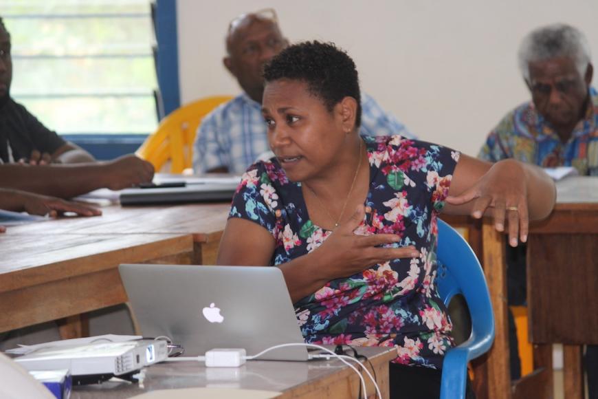 Julia Ramoni from the customs Division doing her presentation on PACER Plus Rules of Origin (ROO) Julia Ramoni from the customs Division doing her presentation on PACER Plus Rules of Origin (ROO)