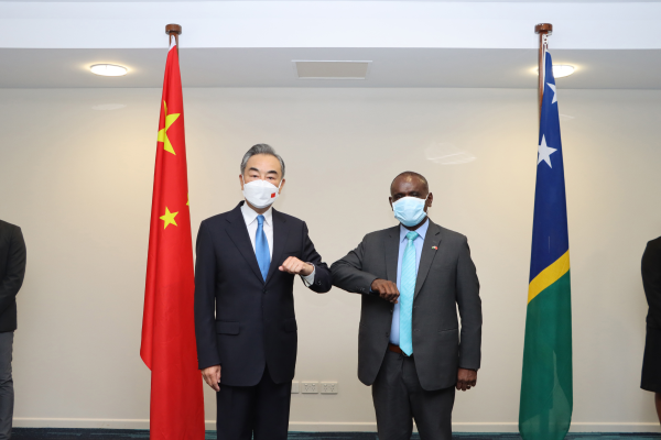 China’s Foreign Affairs Minister, Wang Yi with his Solomon Islands counterpart, Hon. Jeremiah Manele during his visit to Honiara in May 2022