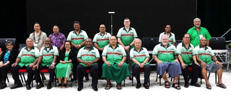 Minister of Foreign Affairs and External Trade Minister, Hon. Peter Shanel Agovaka and Pacific Island leaders with the United Nations Secretary General. PHOTO: PACIFIC ISLANDS FORUM Facebook page.