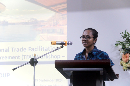 Director of External Trade, Natalia Patternot delivering her remarks during the workshop.