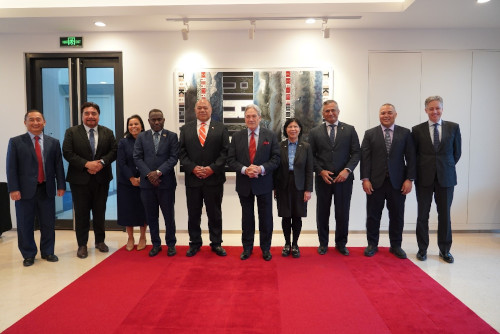 New Zealand's Deputy Prime Minister, Hon. Winston Peters and pacific Islands Ambassadors in Beijing.